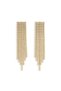 Steel Gold Stone Multi Chain Long Dangle Earrings