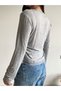 Gray Tulle Detail Sheer blouse - 3