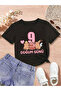 Girl's Birthday Printed Oversized Comfortable Daily Use Combed Cotton T-Shirt