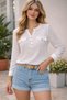 Women's Glittery Textured Stylish Shirt with Gold Line Detail - 2