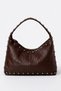 Studded Detail Women's Hobo Bag - Large Internal Volume Shoulder Bag Bag Si