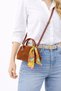 Women's Tan Suede Mini Scarf Detailed Stylish Daily Women's Bag