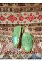 Green Women's Yemeni Sandals Hand Sewn Genuine Leather Leather Sole Stiletto Heel D Patterned 36 Size - 3
