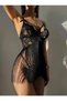 Women's Mini Nightgown and Panty Set with Tasseled Lace Detail