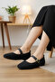 Tweed Fabric E Plaid Buckle Women's B Ballet Flats Shoes Ev B Ballet Flats Eko03 - 2