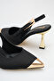 Women's Open Back Special Design Heeled Shoes with Side Buckle and Pointed Toe Stylish Women's Shoes - 3
