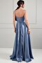 Women's Single Strap Stone Detailed Strapless Yaka Lined Long Satin Dress - 4