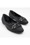 Black Women's Buckled Ballet Flats Shoes – Stylish and Comfortable Daily Model Vdz01006 - 3