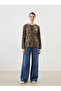 Women's Blouse with Tie-Down Collar Flower - 2