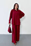 Oversized Shirt Wide-Leg Pants Relaxed Fit Women's Two-Piece Set 3189