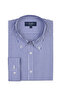 Testa Navy Blue Gingham Exclusive Buttoned Collar Tailored Fit Cotton Shirt - 2