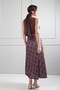 Women's Elastic Waist Checked Viscose Satin Lycra Piece Long Skirt - 4