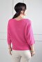 Women's V-Neck Bat Sleeve Knitwear Blouse - 4