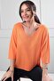 Women's V-Neck Bat Sleeve Knitwear Blouse
