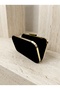 Black Color Luxury Patent Leather Silver Detailed Chain Strap Women's Evening Dress Bag Wedding Engagement Graduation - 8