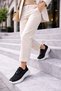 Women's Stone Embroidered Smart Lace-Up S Sneakers Thick Sole Sports Shoes - 2