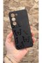 Vivo V30 Lite Compatible Black Butterfly Patterned Silicone Shock-Absorbing Classic Protected Rubber Case