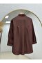 Deva Tek Pocketed Oversized Cupra Shirt-Çi̇334.13 Brown - 6