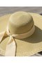 Women's Wide Brim Straw Hat with Drawstring Adjustment - 3