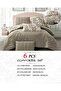 6Pc Reversible Comforter Set 240x260cm Comforter with 2 Pillowshams 2 Pillowcases & Fitted Sheet - 4