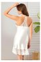Satin Nightgown with Lace Detail and Straps - 2