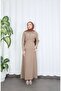 Zip Detail Beli Adjustable Hijab Skirt Suit Mink Hnt8598 - 6