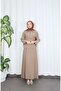 Zip Detail Beli Adjustable Hijab Skirt Suit Mink Hnt8598 - 5