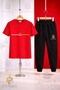 Children's Logo Yan Tek Cizgi Printed 3-Piece T-Shirt and Tracksuit Set - 4
