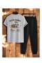 Printed Sweatpants and T-Shirt - Jogger Pants T-Shirt Bottom Top Sweatpants Set Crew Neck
