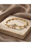 Gold Color Women's Bracelet with Zircon Stone and Elephant Figure - 2