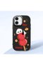 حافظة سيليكون سوداء متوافقة مع هاتف iPhone 17 مع حماية للكاميرا ماصّ للصدمات من نوع Panda منقوش