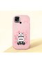 Redmi 10C Compatible Shock-Absorbing Camera Protected Pink Silicone Case Panda Patterned