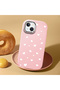 Pink Silicone Case Heart Pattern with Shock-Absorbing Camera Protections Compatible with iPhone 15 Plus/14 Plus - 3