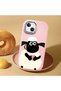 حافظة سيليكون وردية اللون متوافقة مع هاتف iPhone 14 Plus/15 Plus مع حماية للكاميرا ماصّ للصدمات درجة Kuzu منقوش - 2