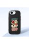 iPhone 16E Compatible Shock-Absorbing Camera Protected Black Silicone Case Artistic Patterns