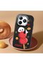Realme Note 60/60X Compatible Shock-Absorbing Camera Protected Black Silicone Case Panda Patterned - 2