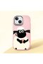iPhone 13 Mini Compatible Shock-Absorbing Camera Protected Pink Silicone Case Kuzu Patterned