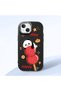 iPhone 14 Plus/15 Plus Compatible Black Silicone Case with Shock-Absorbing Camera Protections Panda Patterned