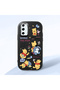 Samsung Galaxy S20 Fe 4G/5G Compatible Shock-Absorbing Camera Protected Black Silicone Case Cartoon Patterned