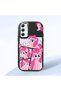 Samsung Galaxy A34 Compatible Shock-Absorbing Camera Protected Black Silicone Case Pony Patterned