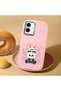 حافظة سيليكون وردية متوافقة مع هاتف iPhone 16 Plus مع حماية للكاميرا ماصّ للصدمات مماثلة لشكل الباندا منقوش - 2