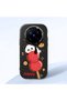 Vivo X200 Pro Compatible Shock-Absorbing Camera Protected Black Silicone Case Panda Patterned