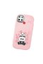 Realme C25/C25S Compatible Shock-Absorbing Camera Protected Pink Silicone Case Panda Patterned - 3