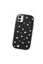 Samsung Galaxy A03 Compatible Shock-Absorbing Camera Protected Black Silicone Case Heart Pattern - 3