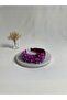 Fuchsia Zircon Stone Velvet Knotted Crown Headband - 2