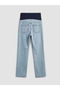 Lcwaikiki Maternity Indigo Abdominal Panel Wideleg Women's Jean Pants - 5