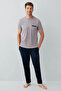 Men's 3-Piece Pajama & Shorts Set, Crew Neck, Short Sleeve, Pocketed , 100% Cotton (with Plus Size Pajamas) - 4