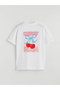 Lcw Kids White Crew Neck Printed Girls' T-Shirt - 4
