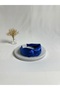 Cobalt Blue Satin Knotted Crown Hair Band - 2