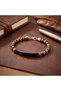 💎   Premium Tiger's Eye Natural Stone Black Name-Engravable Steel Chain Bracelet 31832B29D6 - 24 cm - 4